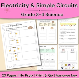 Werkbladen elektriciteit en circuits pdf | Eenvoudige circuitactiviteiten voor kinderen | Graad 3-4