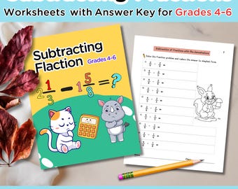 Subtracting Fractions Worksheets with Answer Key: Grades 4-6 (PDF)