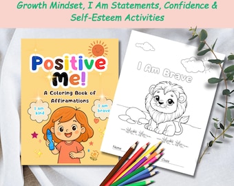 Kleurboek Positieve Affirmaties voor kinderen: vertrouwen en groei (40+ pagina's)
