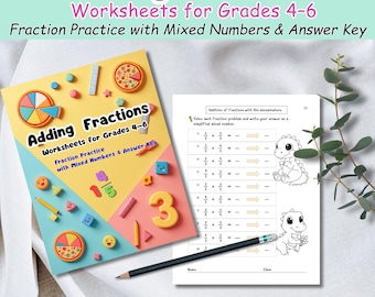 Adding Fractions Worksheets for Grades 4–6 | Fraction Practice with Mixed Numbers & Answer Key