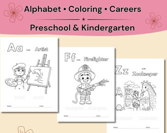 Meer informatie over banen A–Z: werkbladen voor kleurplaten en carrières voor kleuters