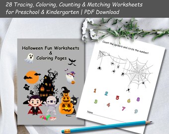 Activiteitenpakket Halloween: 28 werkbladen voor kleuters en kleuters (pdf-download)