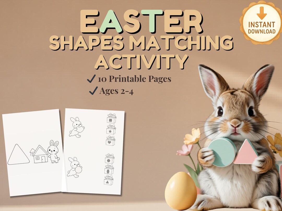 Easter Shapes Coloring and Matching Activity for Toddlers | Montessori ...