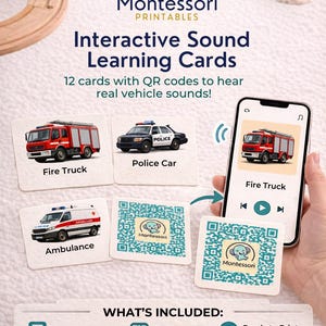 Montessorifordonsljudkort | Interaktiva inlärningskort (PDF-nedladdning)