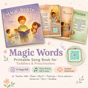 Montessori Magic Words Song Book | Toddler Manners Printable PDF (Ages 2-6)