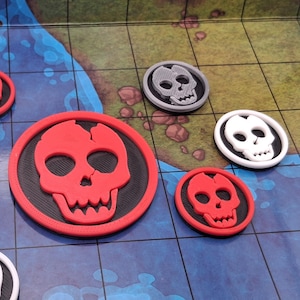 D&D Monster Tokens | Skull Combat Markers for Battle Map | Dungeons and Dragons Enemy Tokens | Dungeon Master Gift | TTRPG Pathfinder