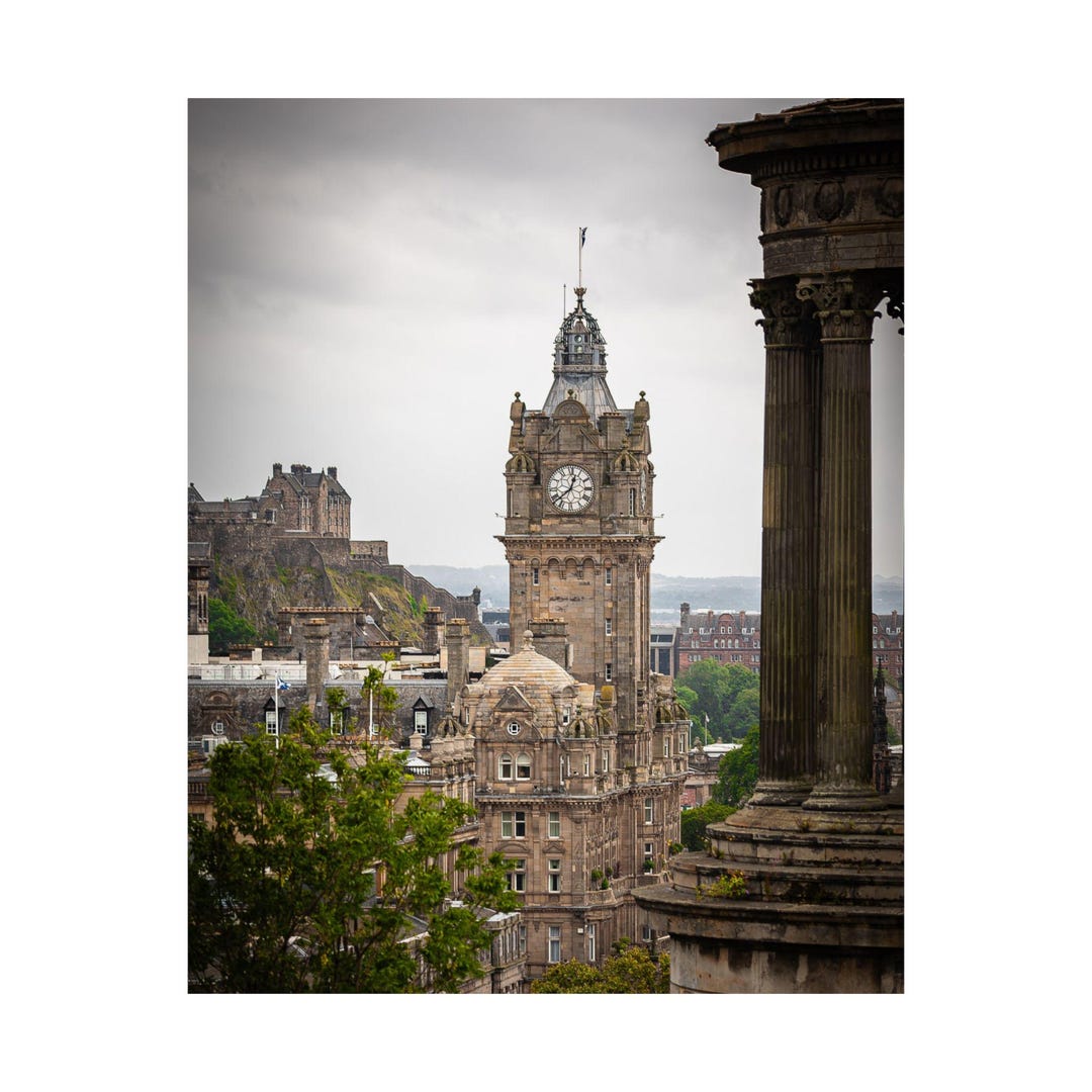 Edinburgh Clock Tower Poster | Matte Vertical Cityscape Print - Etsy