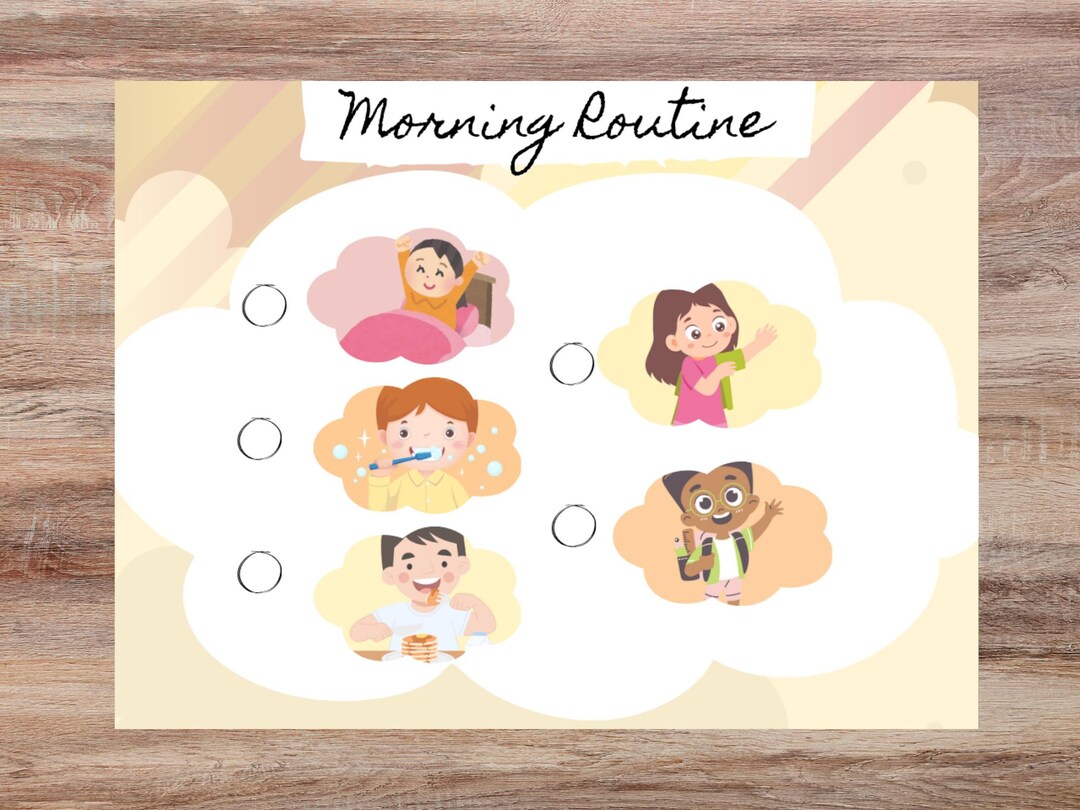 Printable Morning Routine Chart for Kids | Illustrated Daily Checklist ...