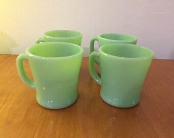 Fire King Jadeite D Handle Mugs