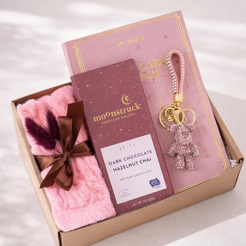 Congratulations gift box with cozy self care items including mug, blanket, candle, notebook and treats. Thoughtful celebration gift for new job, promotion, achievement, milestone, employee appreciation, coworker gift, thank you gift, personalized care package and encouragement gift for women and men.