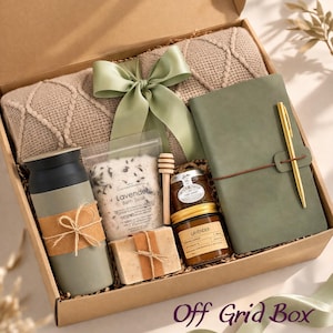 Self Care Gift for Her, Birthday Gift Box for Women, Cozy Spa Care Package, Relaxation Gift for Wife, Mom or Friend Off Grid Box