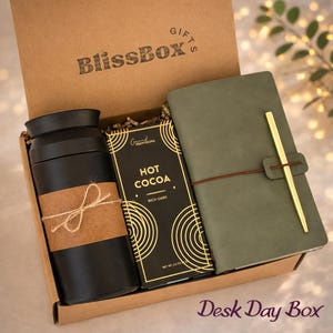 Congratulations gift box with cozy self care items including mug, blanket, candle, notebook and treats. Thoughtful celebration gift for new job, promotion, achievement, milestone, employee appreciation, coworker gift, thank you gift, personalized care package and encouragement gift for women and men.