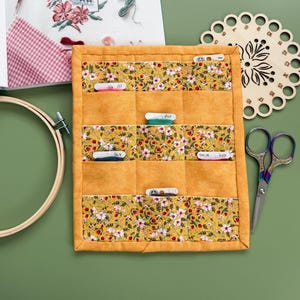 Handmade Double-Sided Bobbin Organizer: 30 Pockets Thread Storage Insert (25x21 cm)