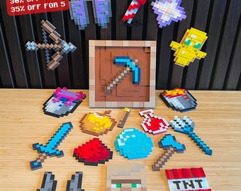 Marco magnético Pixel Item con elementos intercambiables - Decoración de pared impresa en 3D - Arte para la pared del dormitorio