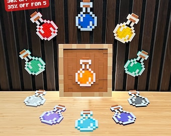 Magnetischer Rahmen für austauschbare Pixel-Trank-Gegenstände – 3D-gedruckte Wanddekoration fürs Gaming-Schlafzimmer