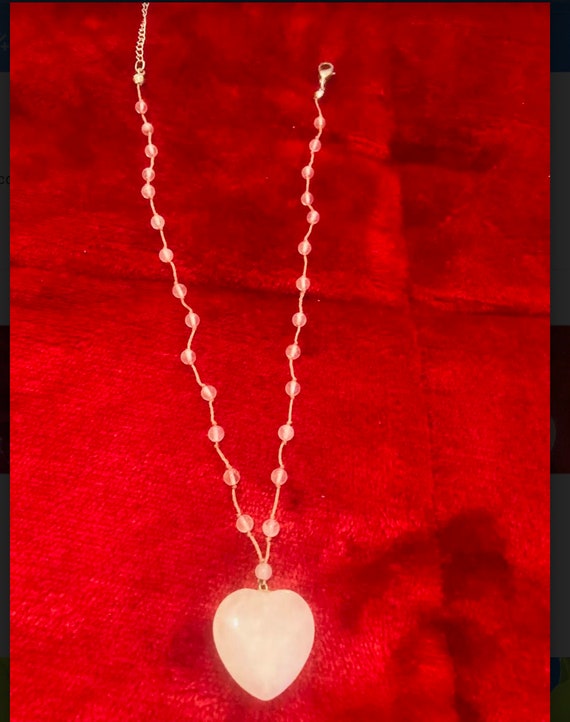 Vintage Rose Quartz necklace - image 3