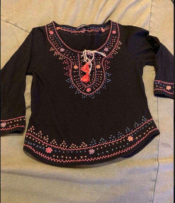 Vintage Betsey Johnson peasant top, L