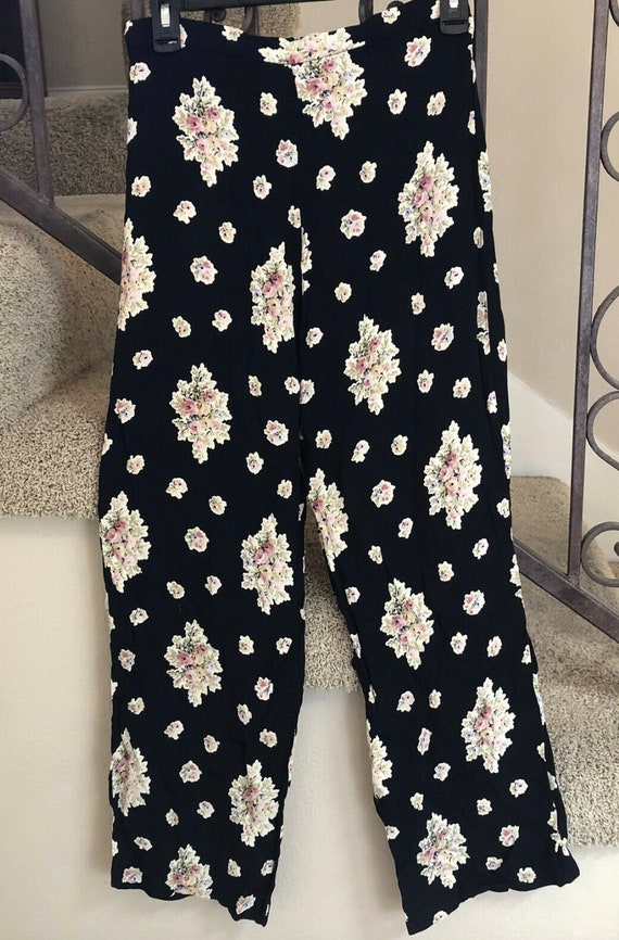 Vintage Betsey Johnson floral pants, S