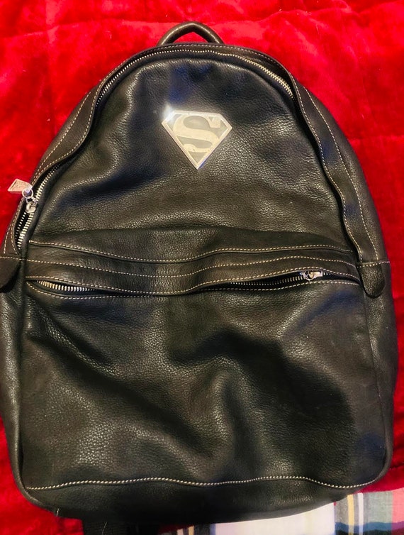 Leather Superman Backpack, Vintage w. silver - Gem