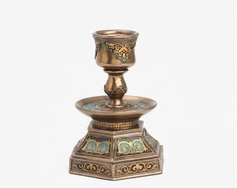 Candelabro de inspiración árabe / Farol de estilo marroquí / Arte geométrico de resina / Decoración de Oriente Medio