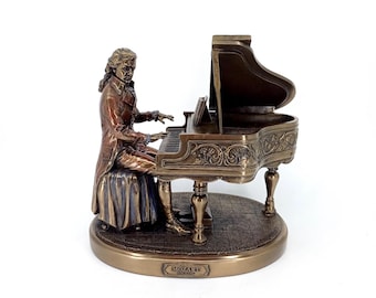Estatua de Wolfgang Amadeus Mozart / Busto de compositor de música clásica / Regalo de pianista / Decoración de sala de música