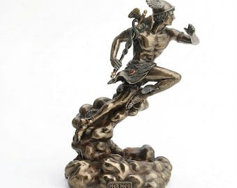 Estatua de Hermes / Dios mensajero griego / Figura del caduceo / Dios del comercio y los viajes