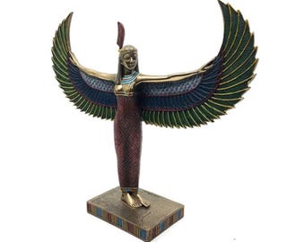 Estatua de Isis / Diosa egipcia de la magia / Decoración del Antiguo Egipto / Acabado en bronce coleccionable