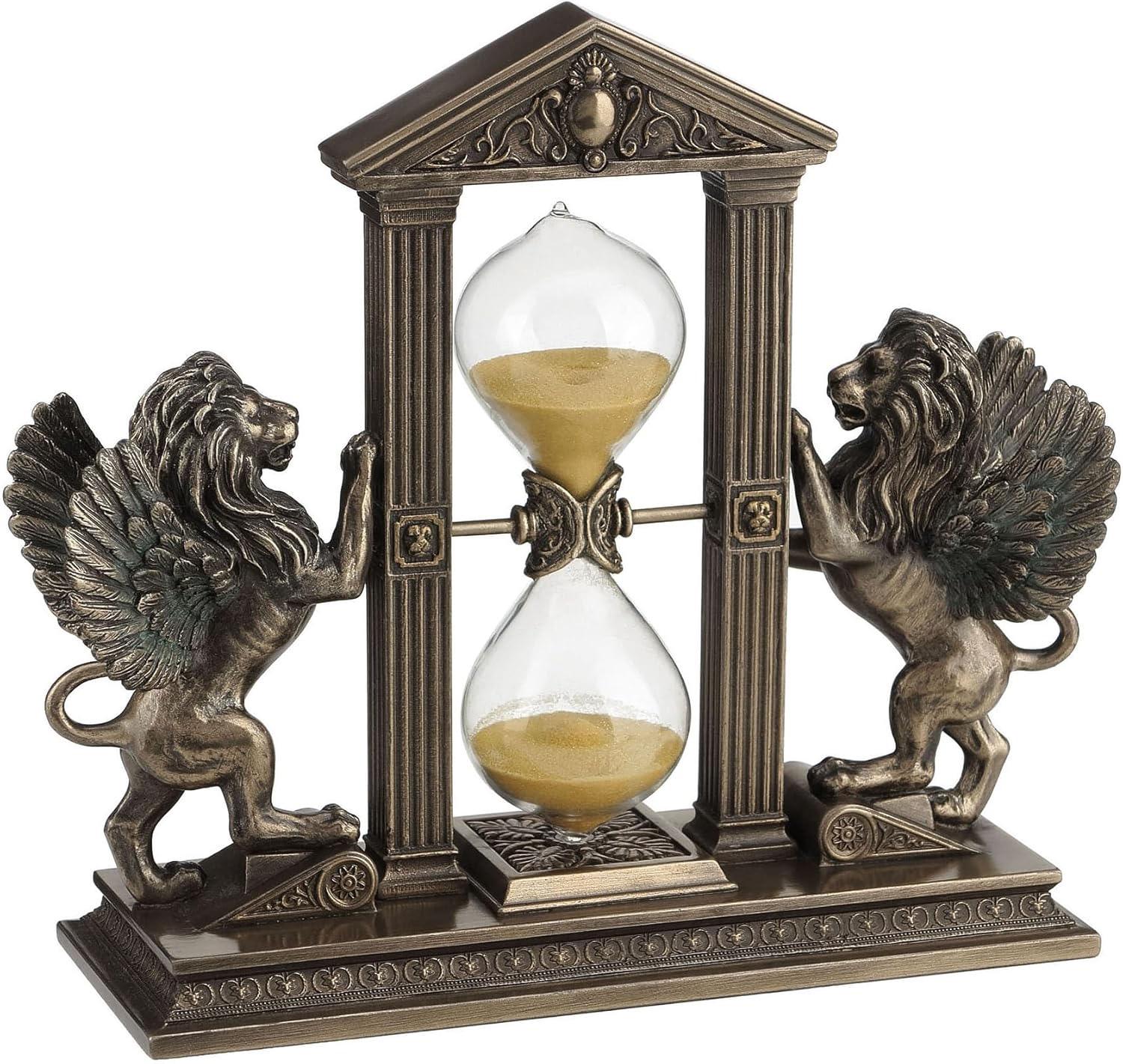 Winged Lions Hourglass | Gold Sand Timer | Venetian Lion Statue ...