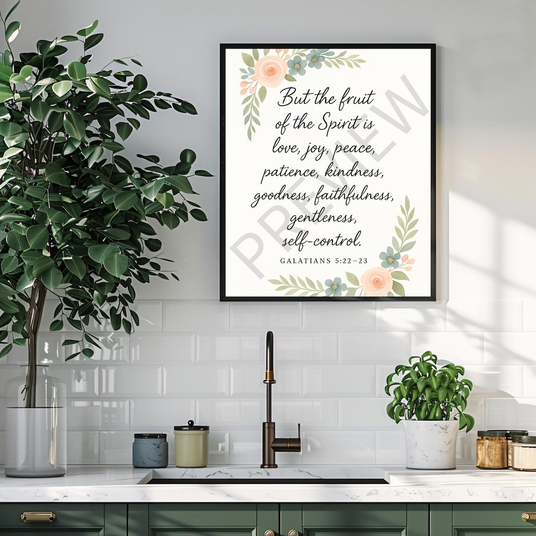 Fruit of the Spirit Bible Verse Art: Christian Scripture Print (digital ...