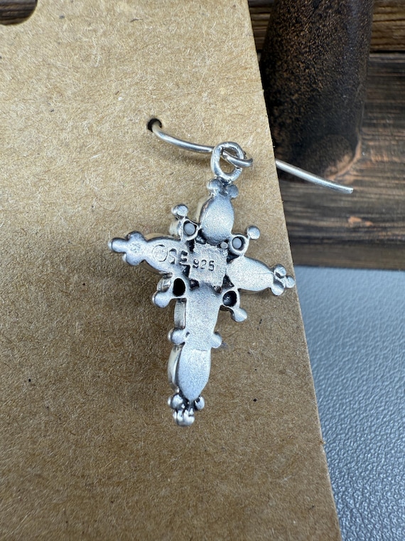 Native Signed Multi gemstone Cross Dangles - image 3