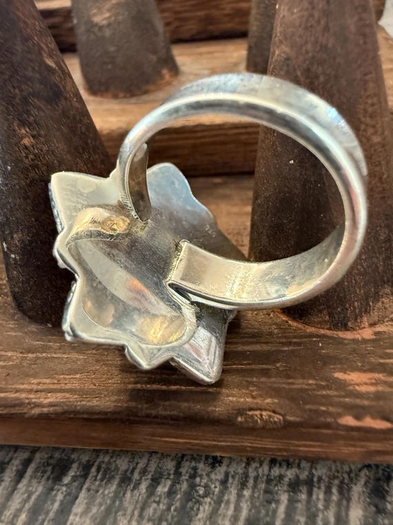 Handmade Bold Star Statement Ring – White Buffalo… - image 4