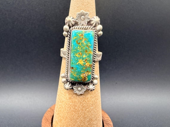 Sonoran Mountain Turquoise Statement Ring, Sterli… - image 1