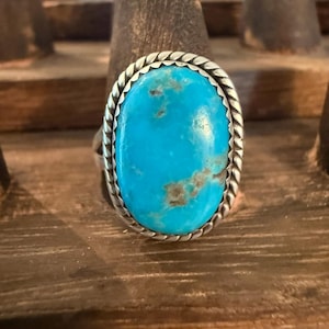 Southwestern Style Turquoise and Sterling Silver Ring