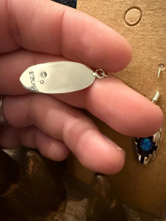 Navajo Felix Perry Shadowbox Opal and Sterling Si… - image 2