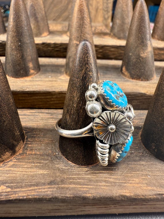 Native Made Turquoise Ring – Signed Max C. – Size… - image 2