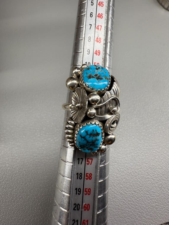 Native Made Turquoise Ring – Signed Max C. – Size… - image 6