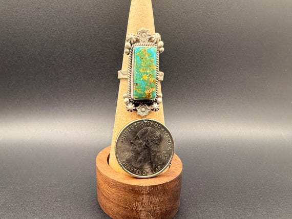 Sonoran Mountain Turquoise Statement Ring, Sterli… - image 4
