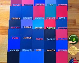 30 MLB Team Sports Card Dividers Baseball Trading Cards Made in USA Kunststoff