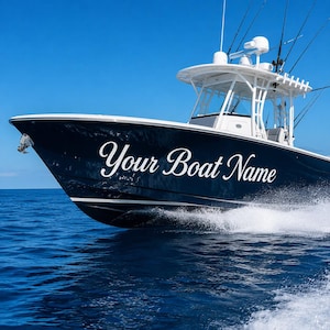 Personalized Boat Name Decal - Marine Vinyl Lettering - Custom Boat Lettering - Hull Name Sticker - Waterproof