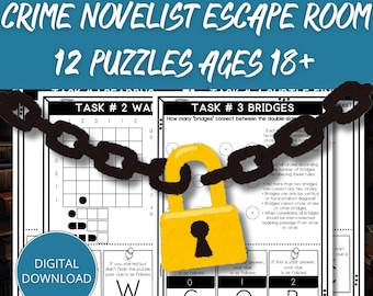 Murder Mystery Escape Room Game, Murder Mystery Party, Murder Mystery Kit, Murder Mystery Games, Crime Novelist Murder Mystery Game