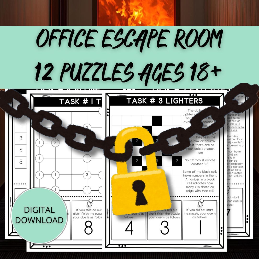 Office Escape Room Game, Corporate Team Escape Room Challenge Printable ...