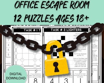 Office Escape Room Game, Corporate Team Escape Room Challenge Printable, Team Building Escape Room For Adults, Escape The Office Game