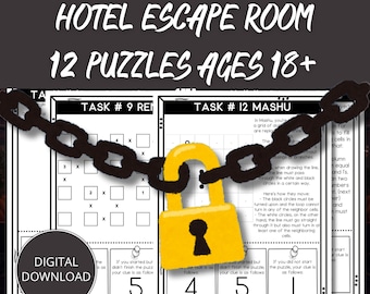 Team Building Escape Room For Adults, Hotel Escape Room Game, Printable Escape Room Game, DIY Escape Room Puzzles, Family Escape Room Game
