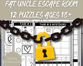 Family Escape Room Game, Adult Printable Escape Room Game, Escape Room For Big Parties, Logic Escape Puzzle Game, Friends Escape Room Game