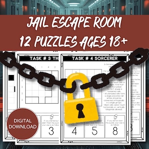 Jail Escape Room, Prison Escape Game, Prison Break Escape Room DIY, Jail Break Party, Adult Escape Room Game, Team Building Escape Room