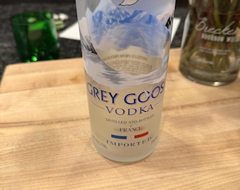Vaso de vodka Grey Goose reciclado - Vaso alto esmerilado - Botella de licor reciclada