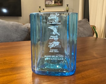 Vaso reciclado de ginebra Bombay Sapphire