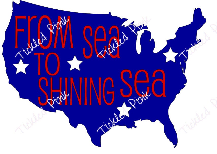 SVG PNG da mare a mare splendente USA Mappa del 4 luglio quarta di luglio America orgoglio libertà - Download immediato -