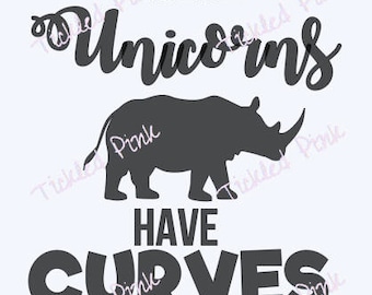 SVG PNG veri unicorni hanno curve Rhino Rhino - Instant Download-