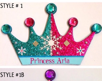 Princess decor, frozen room decor, Princess room sign, Princess crown decor, Frozen inspired decor,Frozen door hanger, kids door hangers,